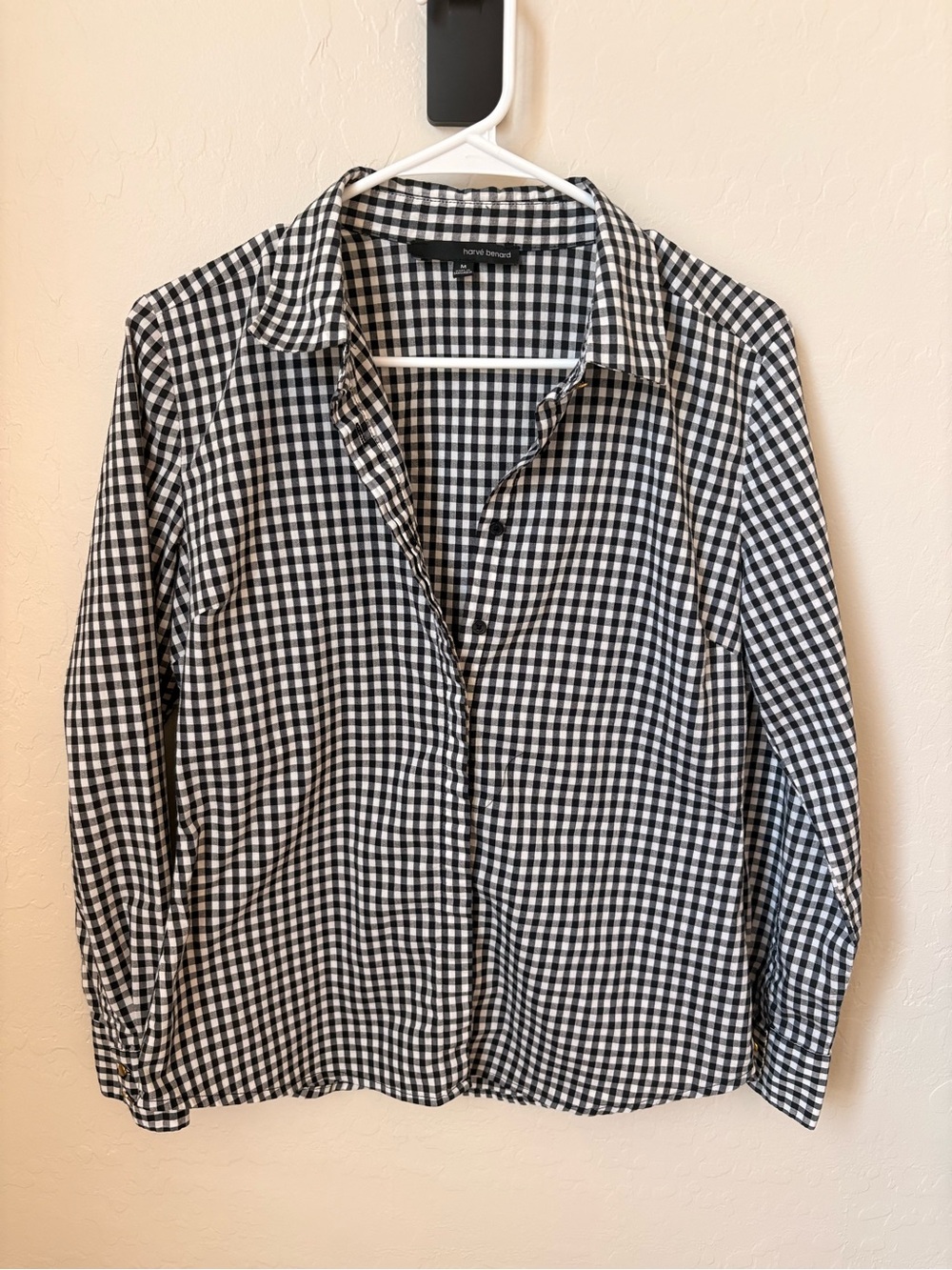 Harve Benard Black & White Gingham Button-Down Shirt